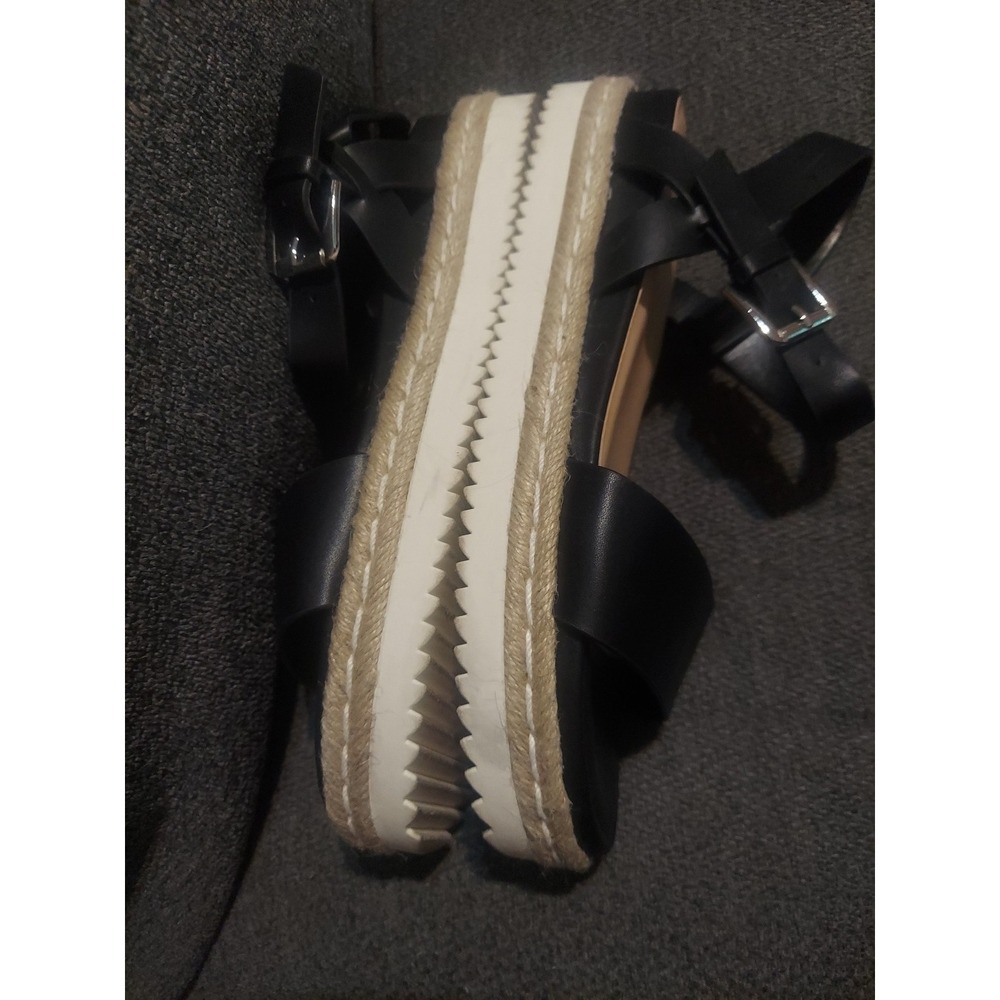 A NEW DAY size 11 Rianne Espadrille Sandals Ankle Buckle Black Platform Y2k Boho - Picture 5 of 11